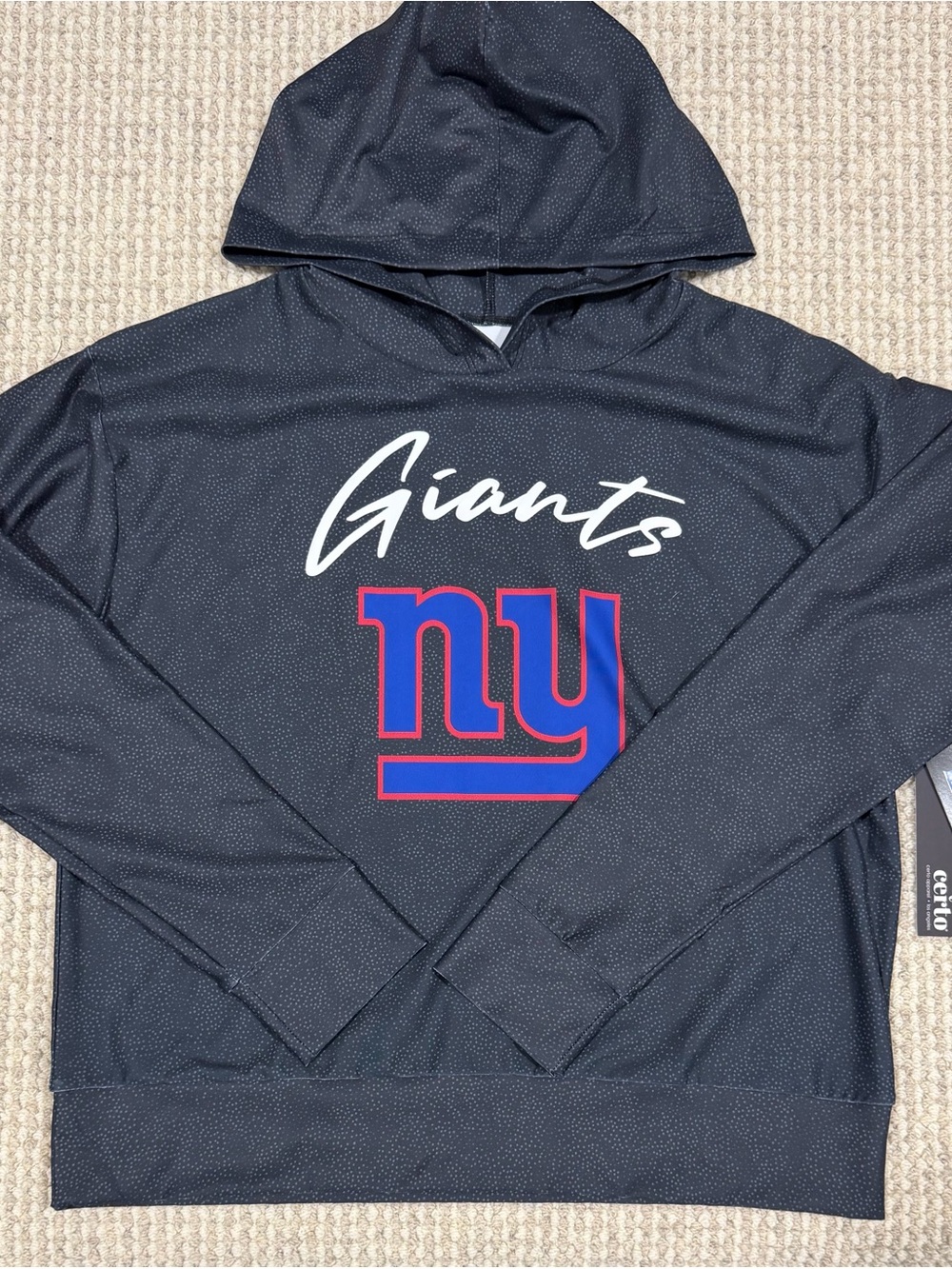 Certo New York Giants NFL Charcoal Lightweight Hoodie Women’s Sweatshirt Size L